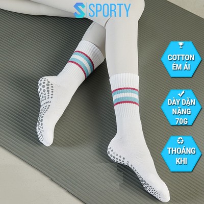 Tất Yoga Chống Trượt SPORTY Vớ Yoga Cổ Cao tập thể dục Chữ C êm ái, tránh hôi chân, đảm bảo an toàn