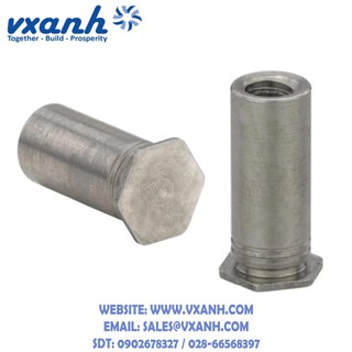 Trụ tán ren trong, đinh tán mù, tán trụ tự giữ pem thép hệ mét bso-m3-4