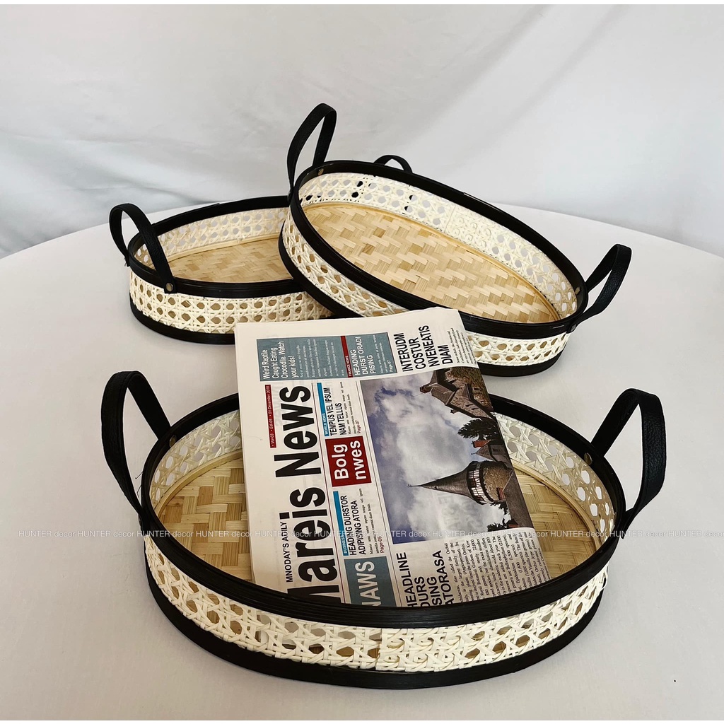 Khay mây mắt cáo