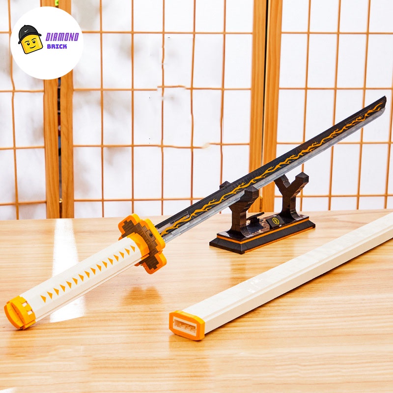 Đồ Chơi Lắp Ráp Mô Hình Nhật Luận Kiếm Của Viêm Trụ Agatsuma Zenitsu Trong Kimetsu no Yaiba Anime DK1506