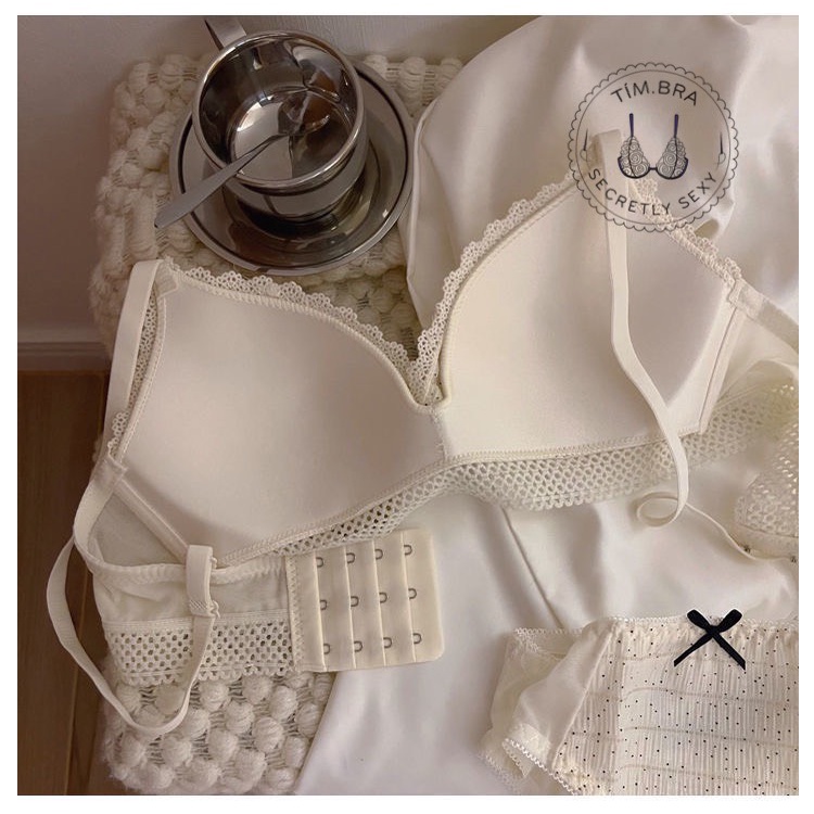 Set Áo bra kèm quần lót mỏng cao cấp, Áo lót ngực Tím Bra nữ chất vải thoáng khí thấm hút mồ hôi M1