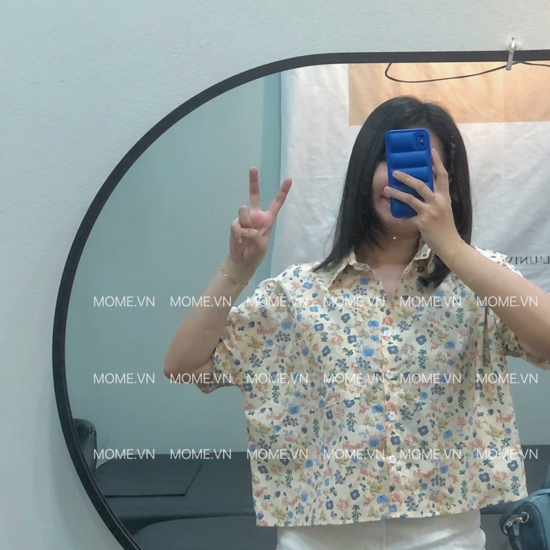 Sơ mi bông tay ngắn || thô cotton || dáng Croptop || Oversized - MOME.VN