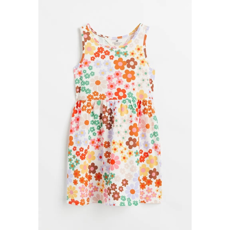 Váy sát nách cánh hoa nhí xanh navy HM H&M_hàng chính hãng authentic