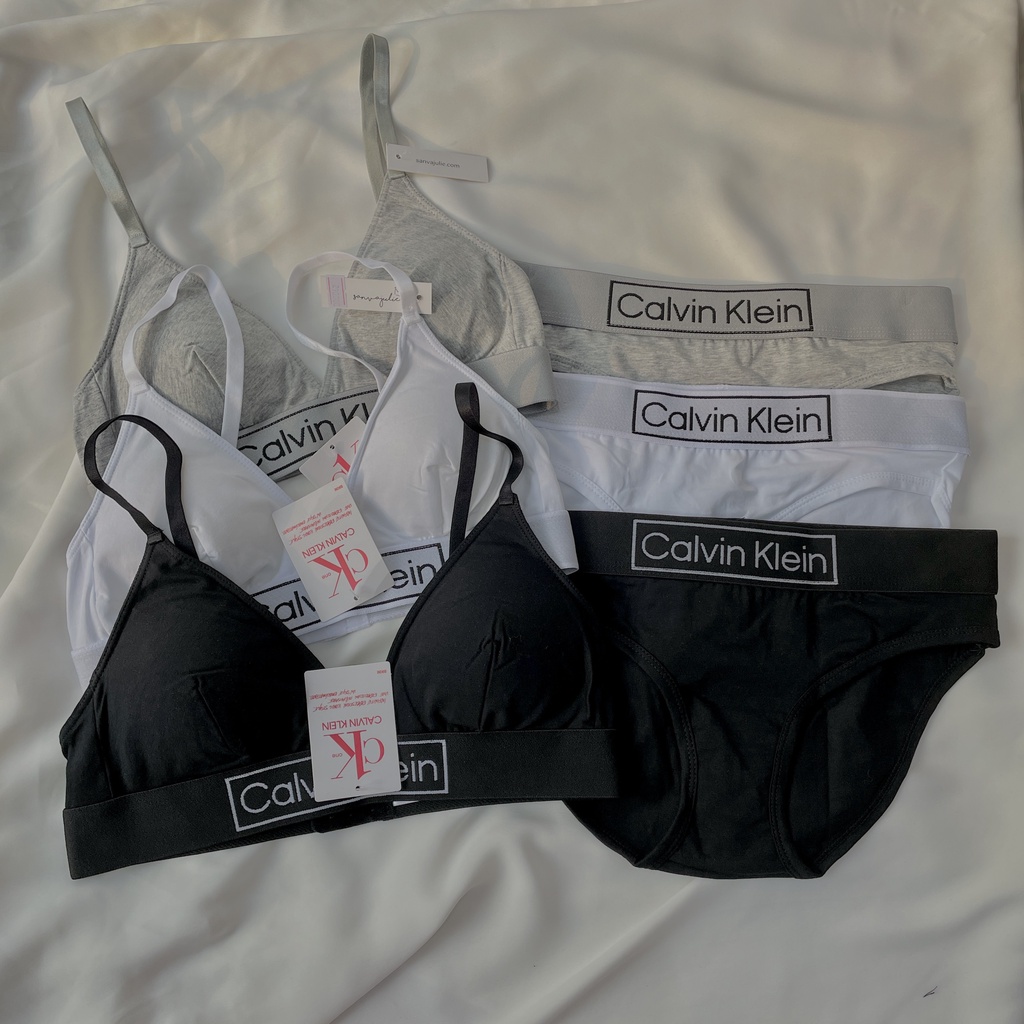 Bộ đồ lót CalvinKlein cotton kèm sẵn mút có thể tháo rời - Set CK