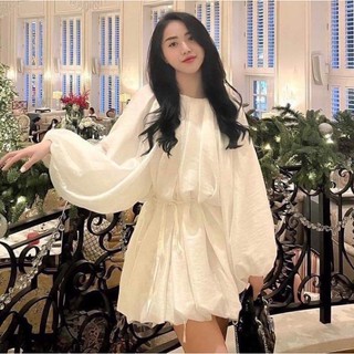 Váy tơ bồng đũi buộc eo không nhăn