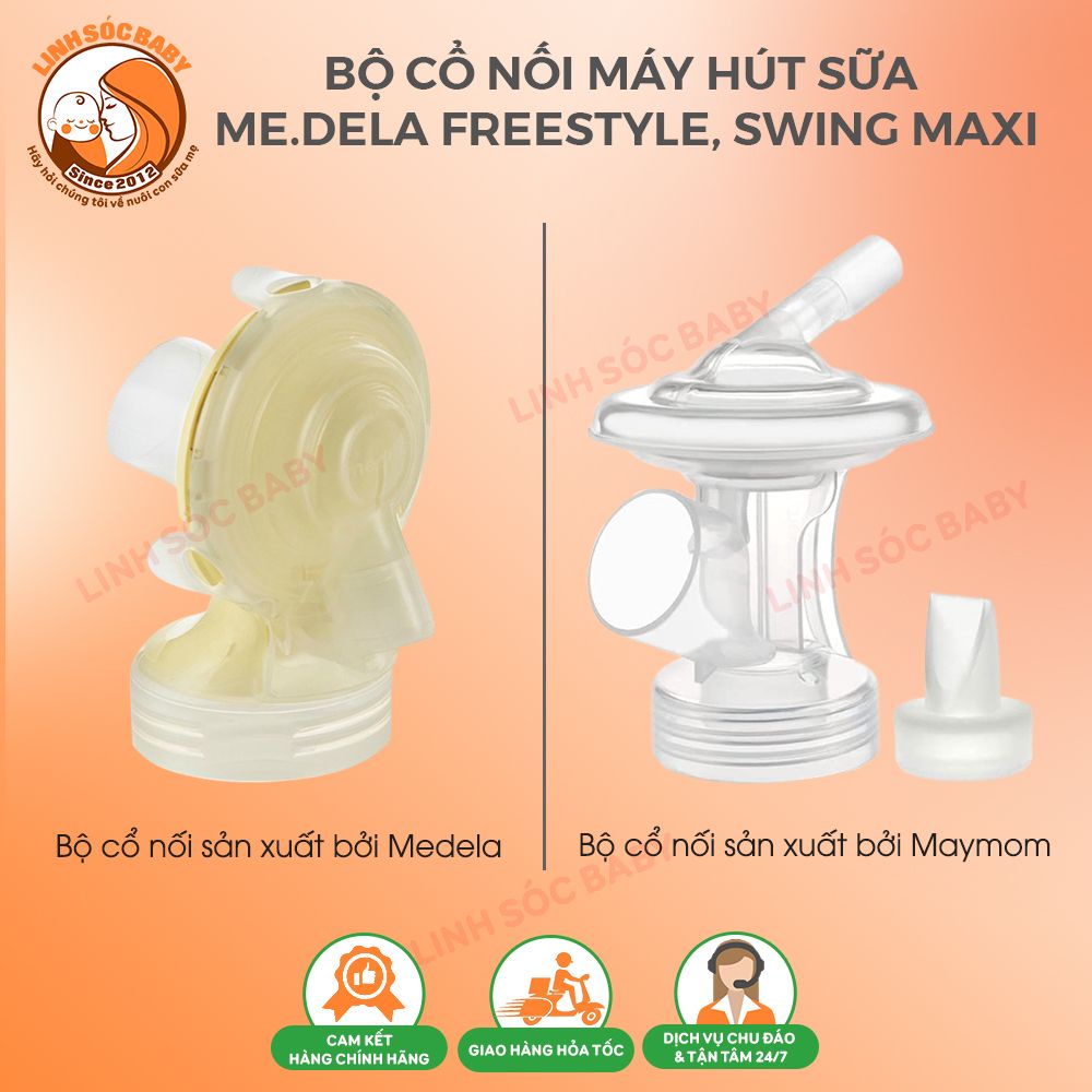 Cổ nối máy hút sữa Medela FreeStyle, Swing Maxi | Sản xuất bởi Medela và Maymom (1 cái)