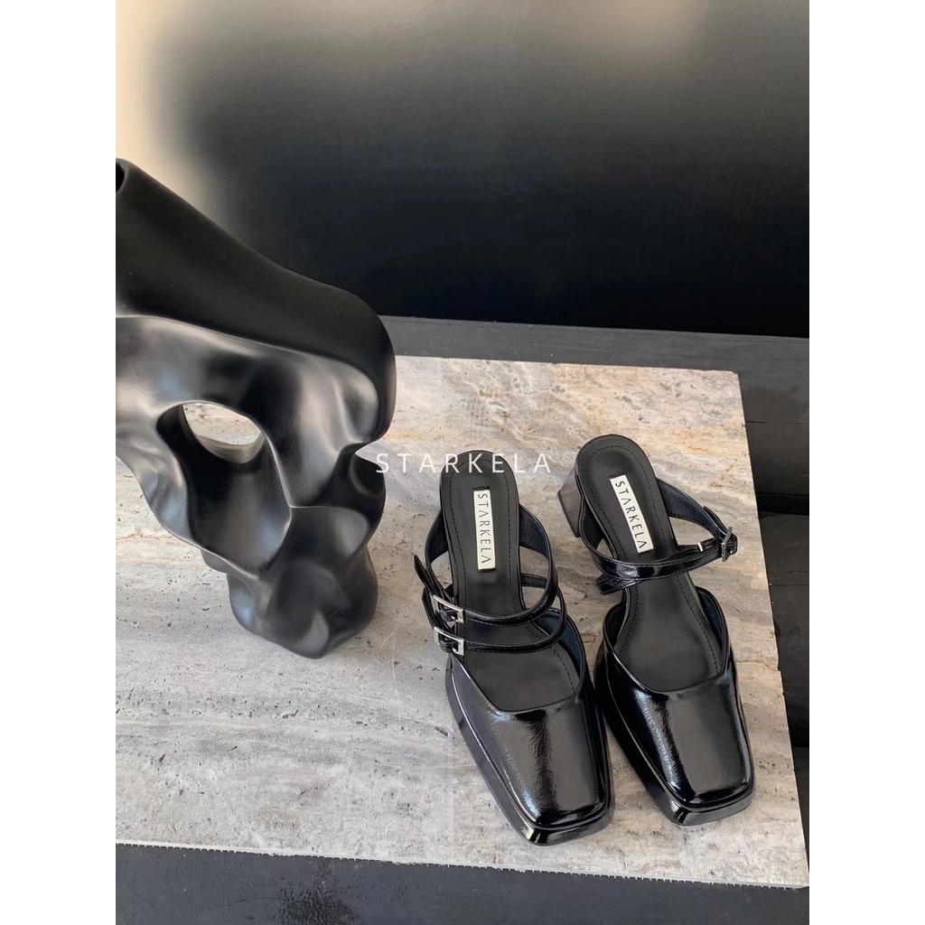 Xăng Đan Nữ Mary Jane Cao Gót Nữ Gót Vuông Mũi Vuông Đế Chống Thấm Nước WESTIE STUDIO - A290.GN