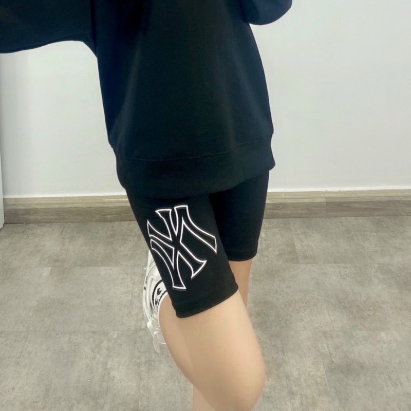 | ẢNH THẬT | Quần legging đùi biker ML#B logo thêu Size S M L max 65Kg