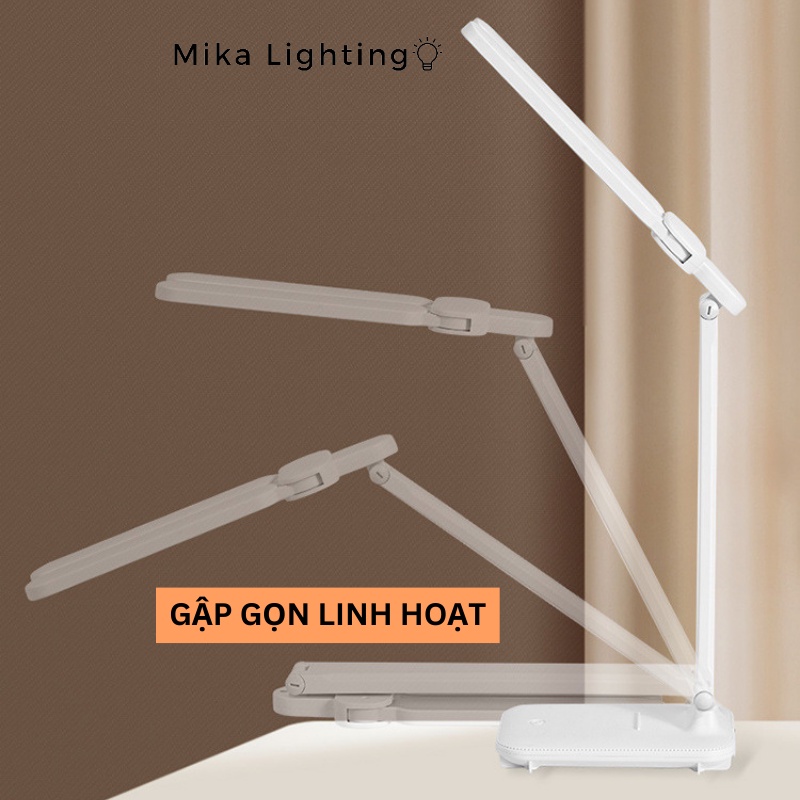 Đèn bàn học bảo vệ mắt LED tích hợp Pin 4000mAH 2 dải ánh sáng tách rộng thông minh kèm 3 cấp độ ánh sáng