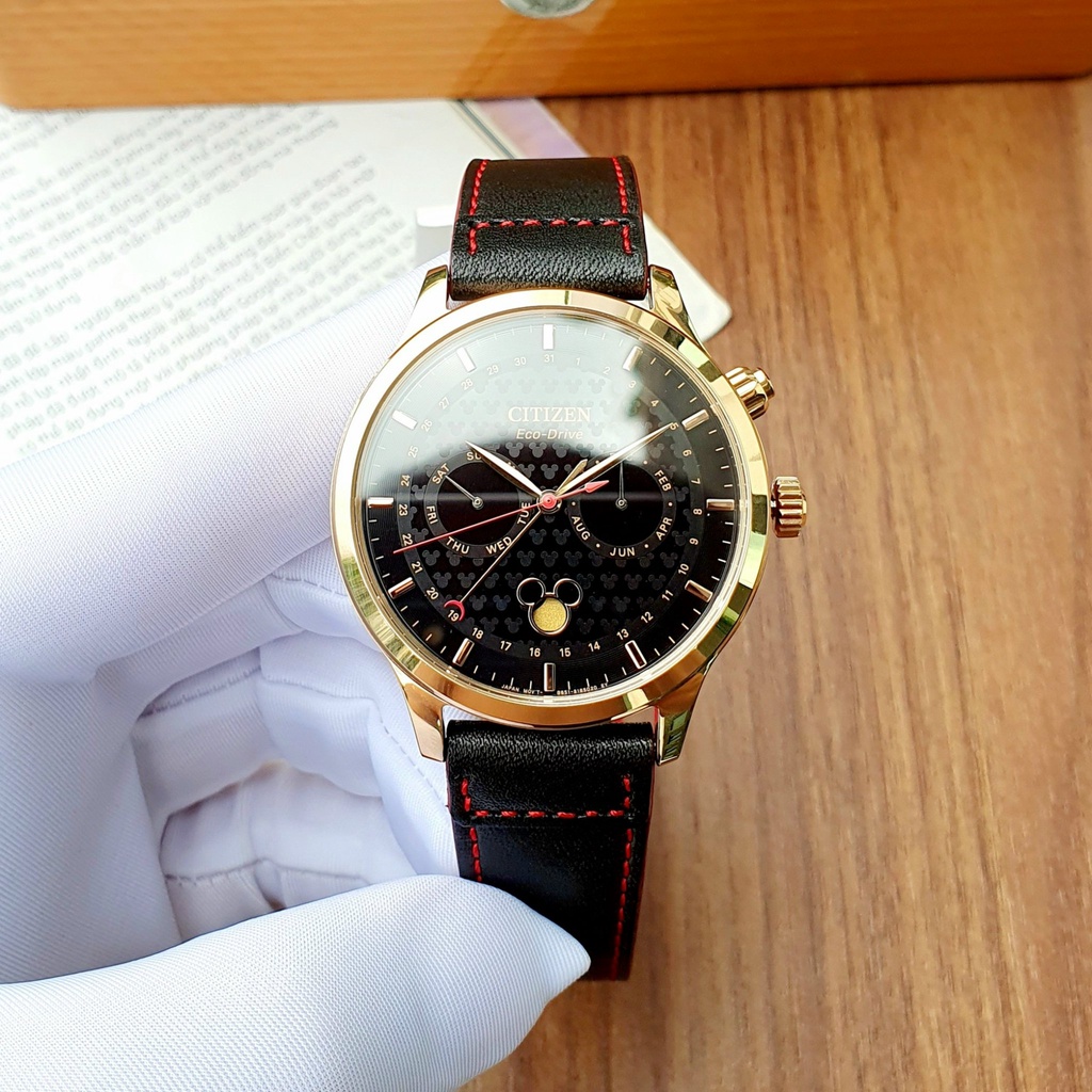 Đồng hồ chính hãng nam Citizen Eco-Drive Limited Phiên Bản Disney Mickey Mouse AP1053-23W-Máy pin-Kính Sapphire