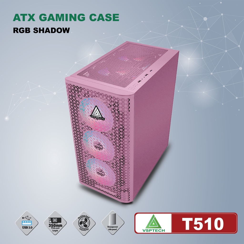 Vỏ máy tính Case VSP T510 [ĐEN] không kèm FAN (ATX/Micro ATX) - Chính hãng phân phối | BigBuy360 - bigbuy360.vn