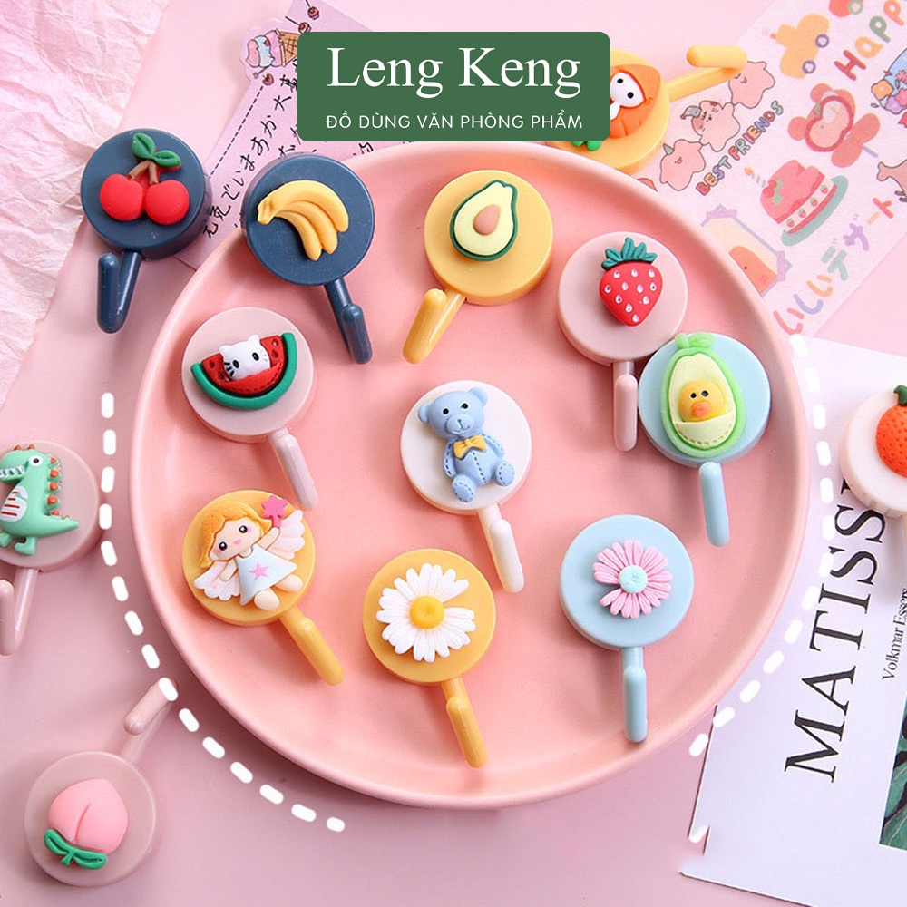 Móc treo đồ dán tường văn phòng phẩm Leng Keng họa tiết hoạt hình dễ thương M26