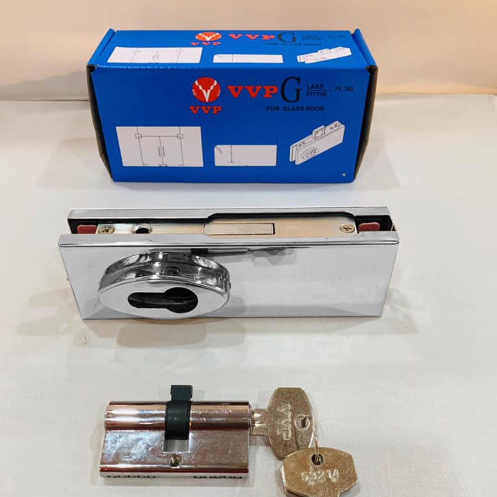 Khoá cửa kính cường lực bản lề sàn VVP Thái Lan-Kẹp khoá sàn VVP kính 10 - 12mm mẫu 2023