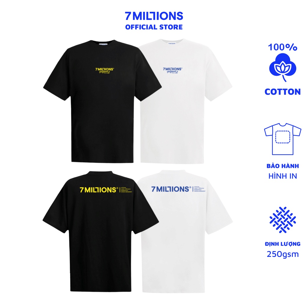 Áo thun basic cổ tròn 7MILLIONS Flip chất vải cotton 2 chiều và có 2 màu, form unisex oversize