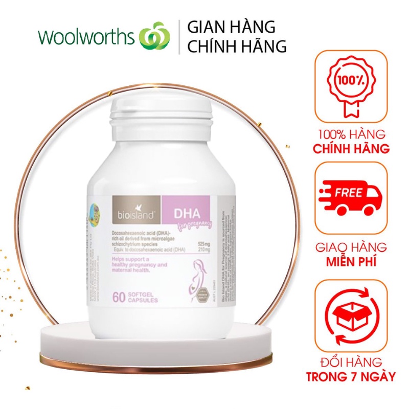 Viên uống bổ sung DHA cho mẹ bầu Bioisland 60 viên Úc