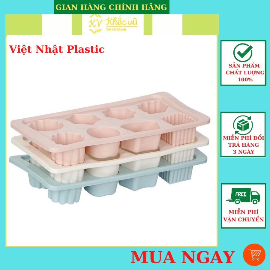 Khay làm đá 8 viên nhựa dẻo khuôn nhiều hình VIỆT NHẬT PlASTIC MS: 6921