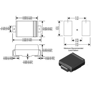 SS34 Diode Schottky 3A 40V SMC (DO-214AB)