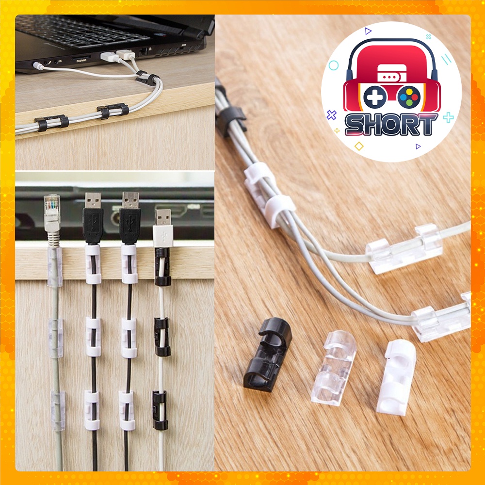 Nẹp dây điện, Bộ 20 chiếc nẹp dán tường cố định dây điện chống rối, giữ chắc chắn dây cáp gọn gàng tiện lợi
