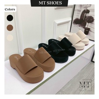 Dép nữ đế xuồng cao 6P quai ngang bản lớn chất da xi lụa mềm mại thiết kế Basic hàng chuẩn loai 1 cao cấp kèm ảnh thật