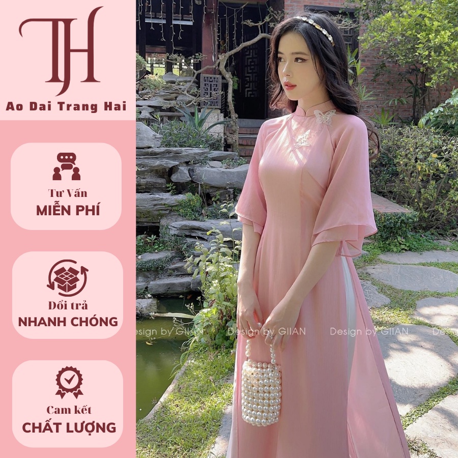 Áo dài Hồ Điệp dáng xuông tay xòe nhẹ nhàng thướt tha-Trang Hải