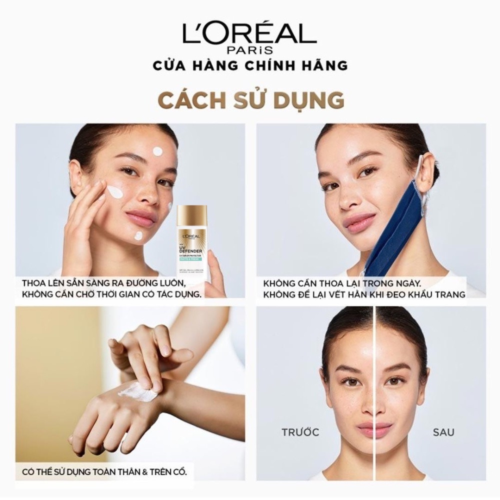 Kem Chống Nắng Giúp Kiểm Soát Dầu Và Thoáng Mịn Làn Da UV Defender SPF 50+/PA++++ Matte & Fresh 50/15ml
