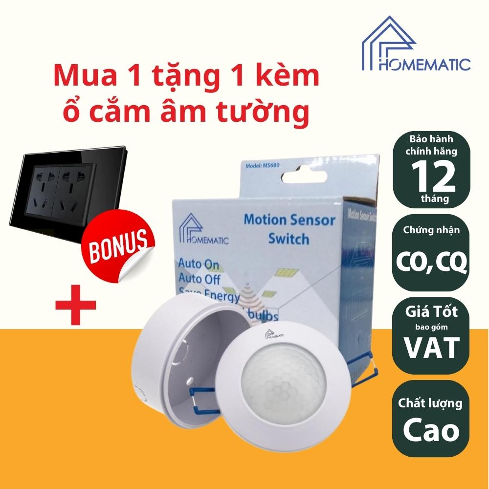 Công Tắc Cảm Biến Chuyển Động Hồng Ngoại Thân Nhiệt Âm Trần Homematic MS680