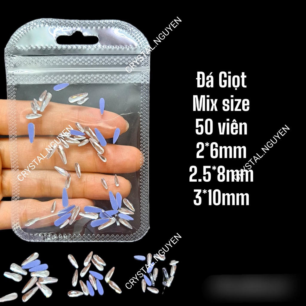 ĐÁ KHỐI CHÂN KEO LƯỚI  NAIL -  MÀU TRẮNG VÀ MÀU CỪ