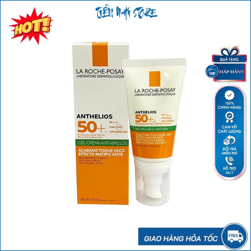 Kem Chống Nắng Không Màu Kiểm Soát Dầu La Roche-Posay Anthelios XL Dry Touch Gel-Cream SPF 50+ UVB & UVA là kem chống nắ