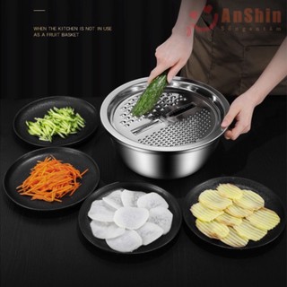 Bộ thau rổ Inox đa năng có bàn nạo rau củ