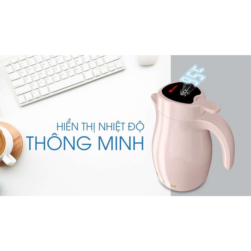 Phích hiển thị nhiệt độ thông minh 1,5 lít Rạng Đông cao cấp RD 1542N3.E