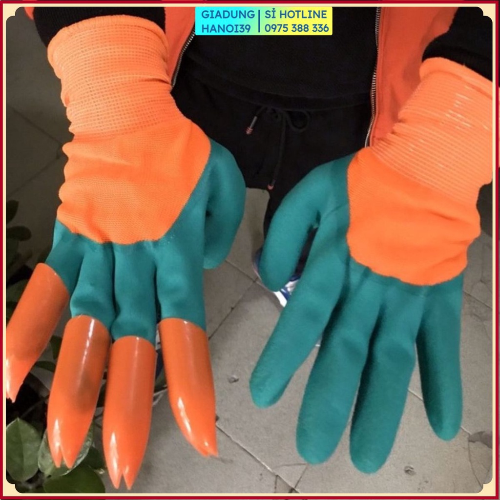Găng tay làm vườn, có móng vuốt, màu Xanh ,độ bền cao, chống thấm nước, đào, xới đất, dễ vệ sinh