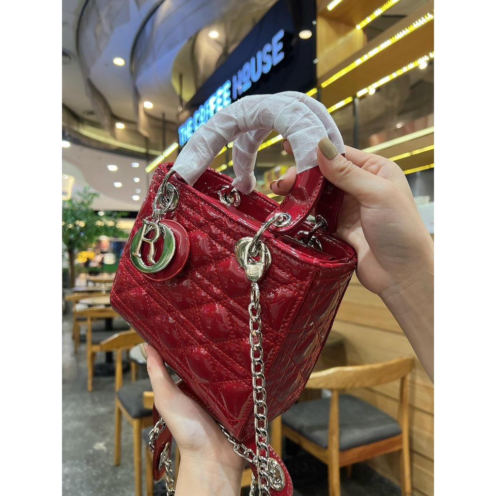 Túi D.I.O.R da bóng size 17cm-20cm Full hộp sang chảnh