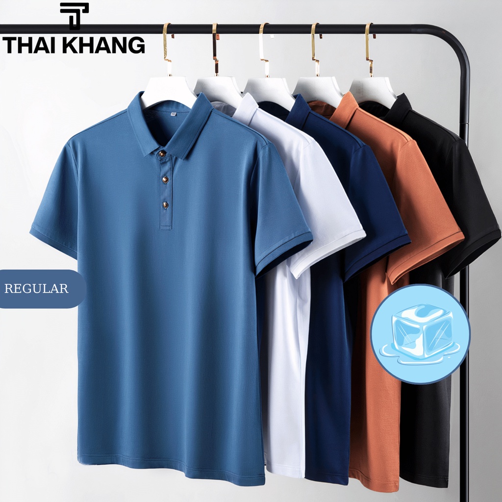 Áo thun polo nam THÁI KHANG vải CVC cá sấu kháng khuẩn APOLO53