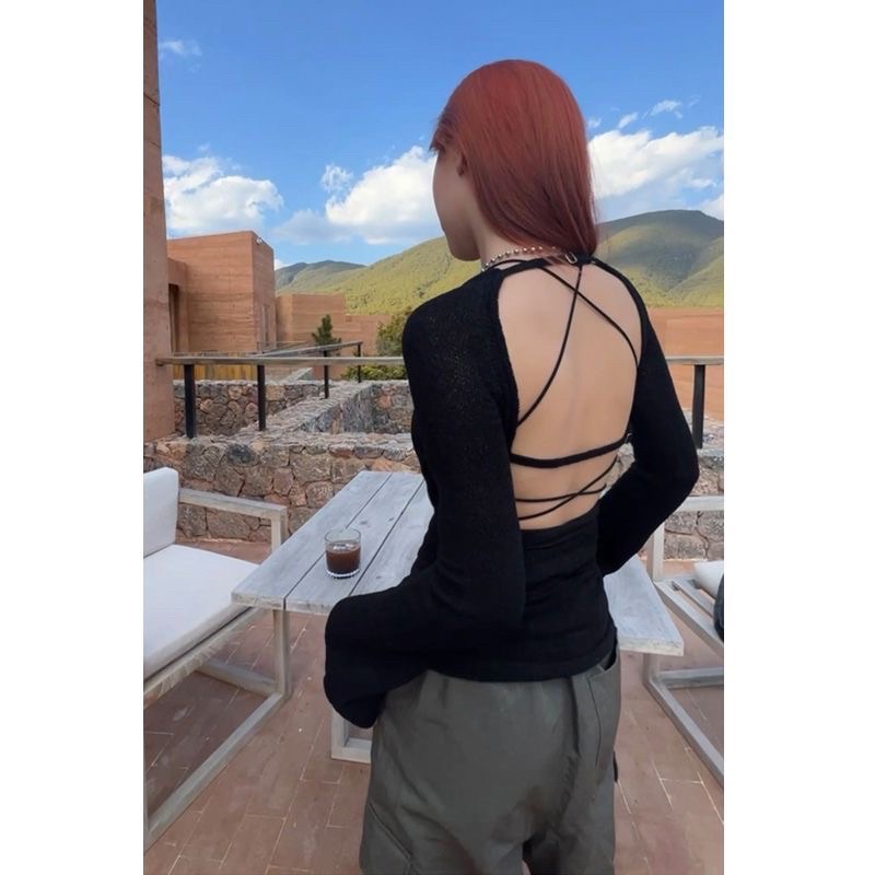 Áo phông màu xanh lá cây của phụ nữ 2023 dây treo mỏng bên trong mới Áo dài tay kiểu Pháp siêu đẹp cao cấp độc đáo