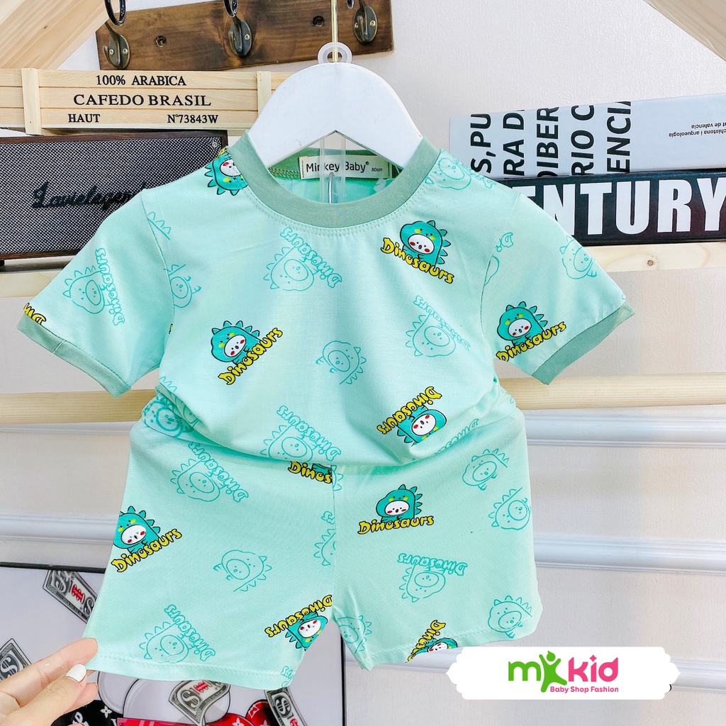 Quần áo trẻ em MK KID cho bé trai bé gái từ 6-18kg💖Bộ cộc tay hoạt hình kute thun lạnh cao cấp co giãn 4 chiều