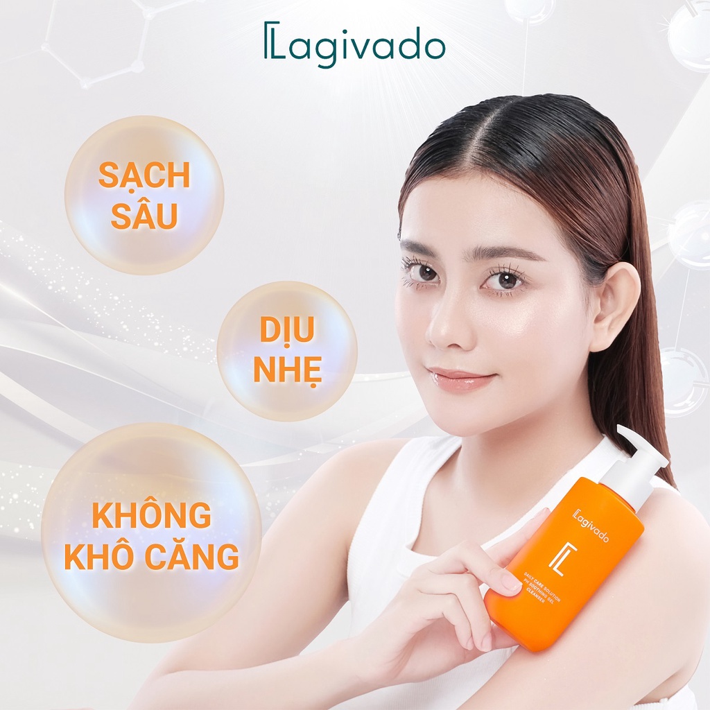 Sữa rửa mặt Lagivado SRM giảm mụn, tẩy da chết nhẹ dịu, làm sạch sâu sau khi dùng kem chống nắng