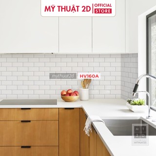 Sét 3 mét dài Decal gạch bông dán bếp dán tường mẫu ô gạch HV160_kt 3x0,6met/set