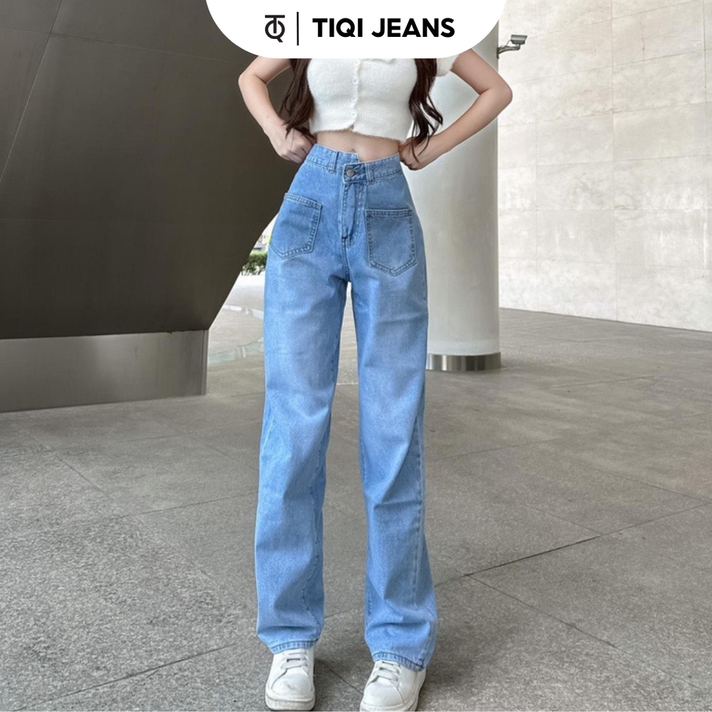 Quần Jean Nữ Ống Rộng Suông Cạp Lệch Tiqi Jeans B2-239