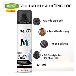 Keo xịt tóc tạo nếp và giữ nếp tóc m.pros 320ml - tạo kiểu tóc nam và nữ