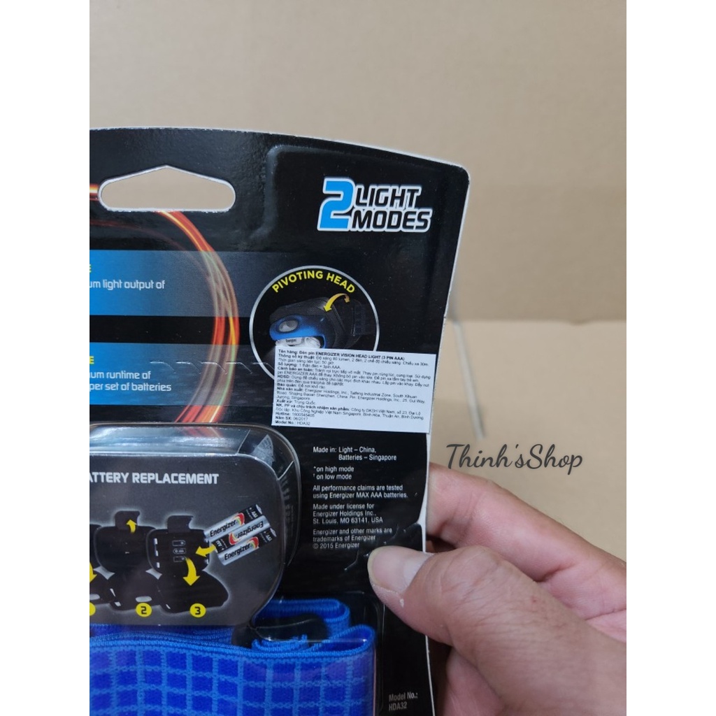 Đèn Đeo Đầu Energizer Vision Head Light (kèm 3 Pin AAA) [CHÍNH HÃNG]