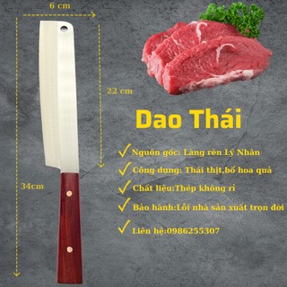Dao thái chặt size lớn - thép nhật trắng không gỉ - chuôi gỗ