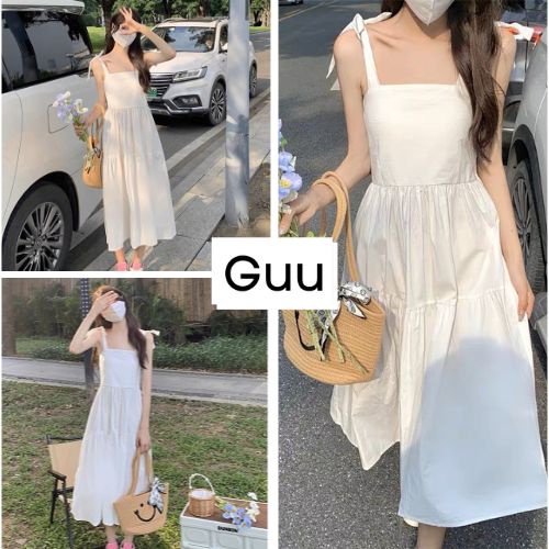 Váy bánh bèo tiểu thư chất đũi mềm GUU