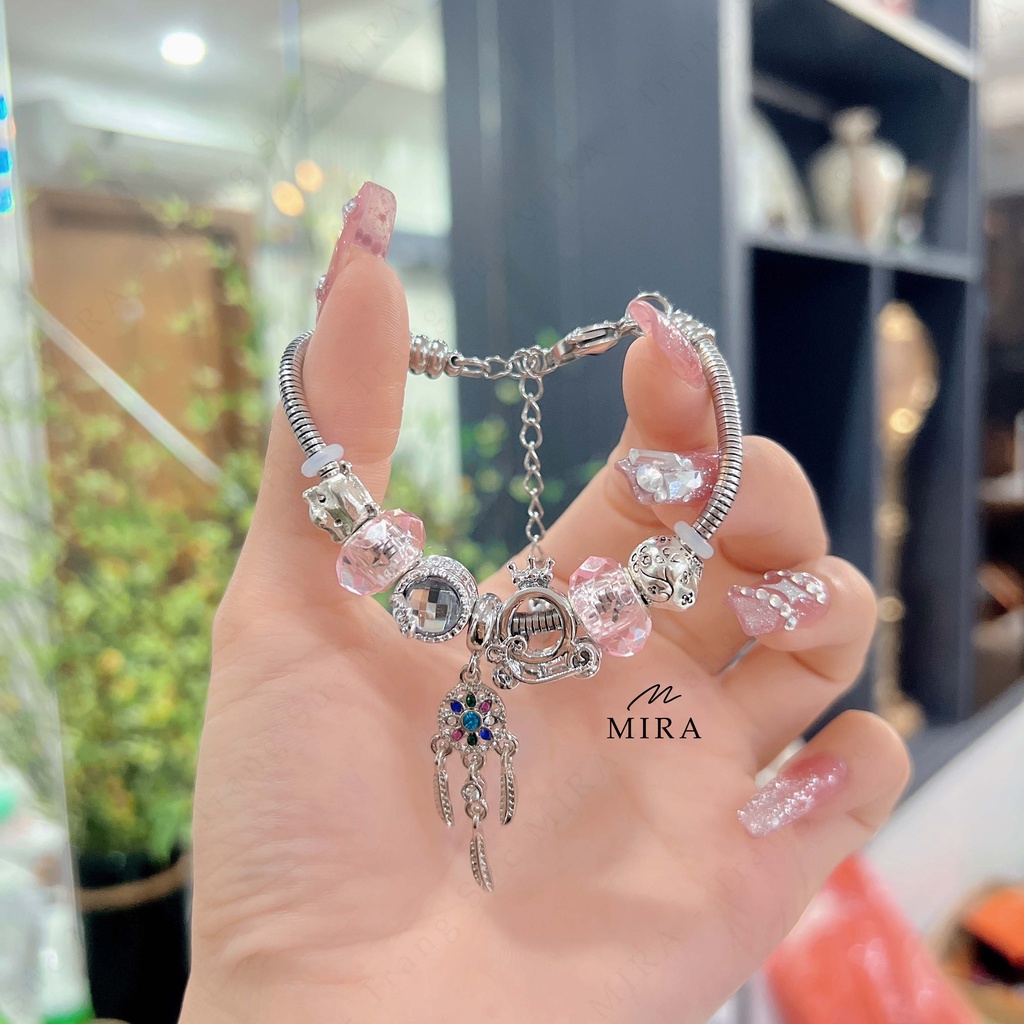 Dây Lắc Tay MIRA & Co. - LPAN10 Mix Dream Và Bí Ngô , Đủ Màu Đá, Dây Không Hoen Gỉ