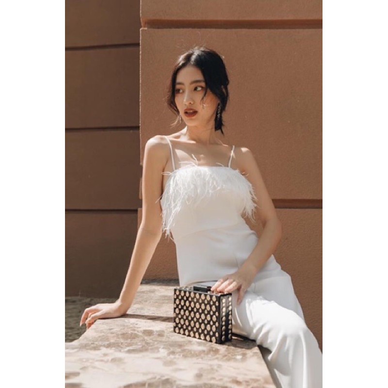 1 mét Lông vũ đà điểu tự nhiên dài 12-15cm trang trí thời trang áo váy đầm handmade