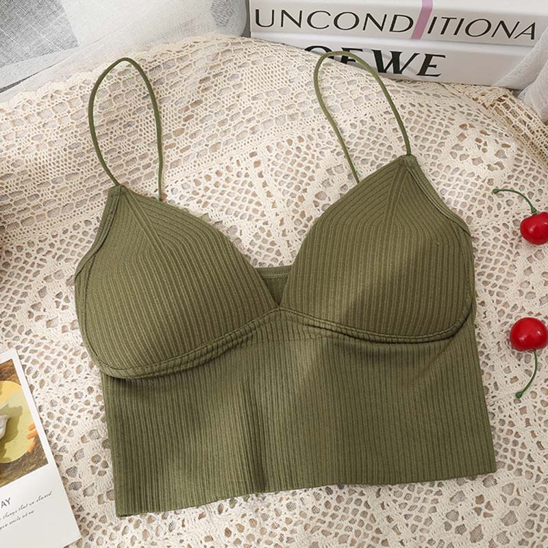 Áo Bra Nữ Tăm Hai Dây Mảnh Có Đệm Đẩy Ngực Co Giãn Mềm Mịn Thời Trang Sugal TOP NU 063V2