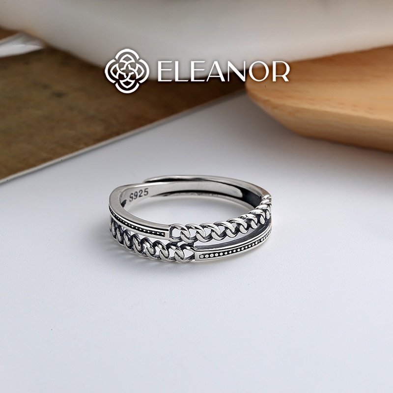 Nhẫn nữ hở bạc 925 Eleanor Accessories thiết kế mắt xích phong cách cá tính phụ kiện trang sức 5536