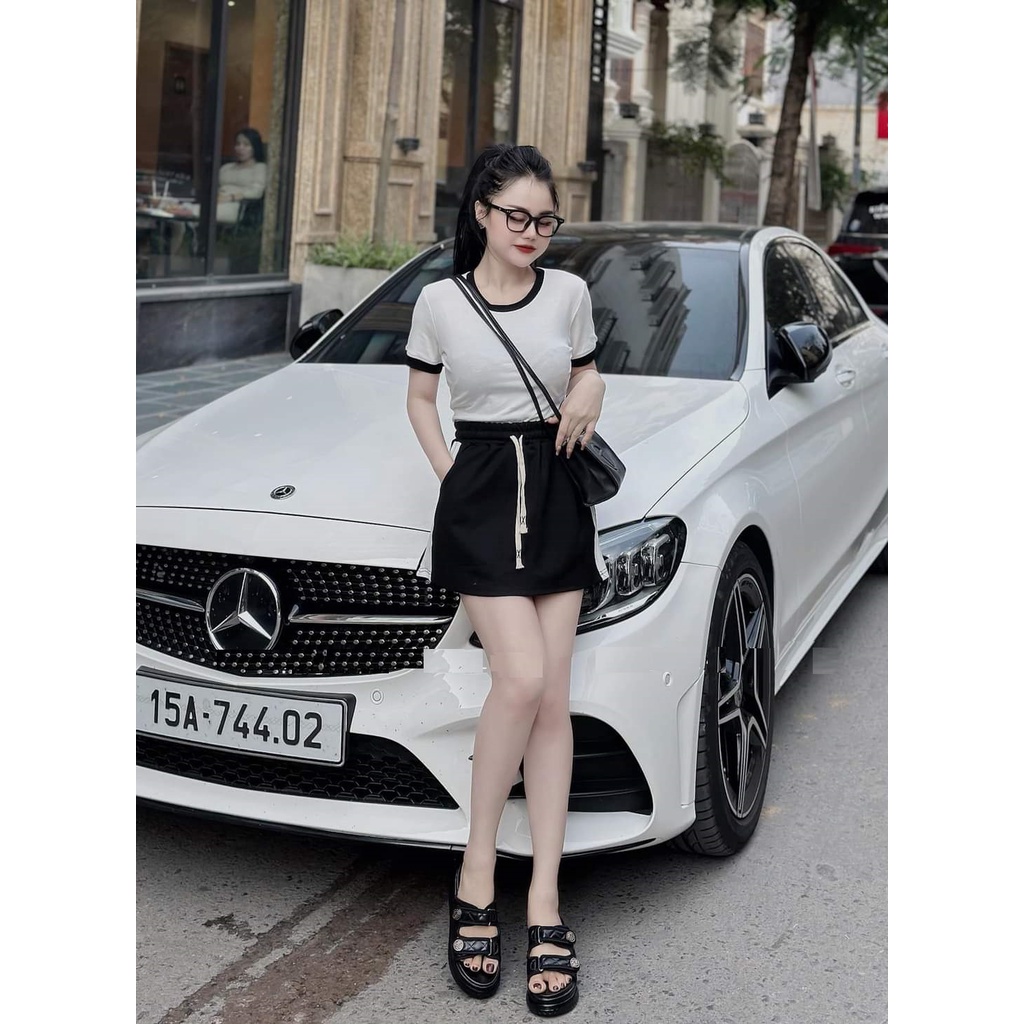 Váy Ngắn Sọc - Áo Thun Gân HOT - BT Fashion   +