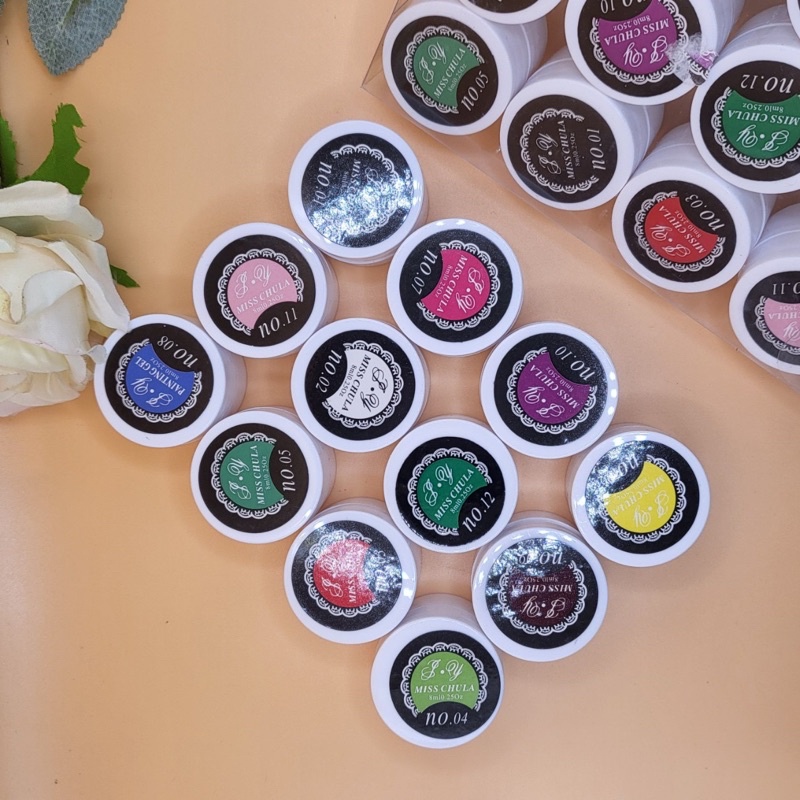 Set gel vẽ 12 hũ ( gel màu )
