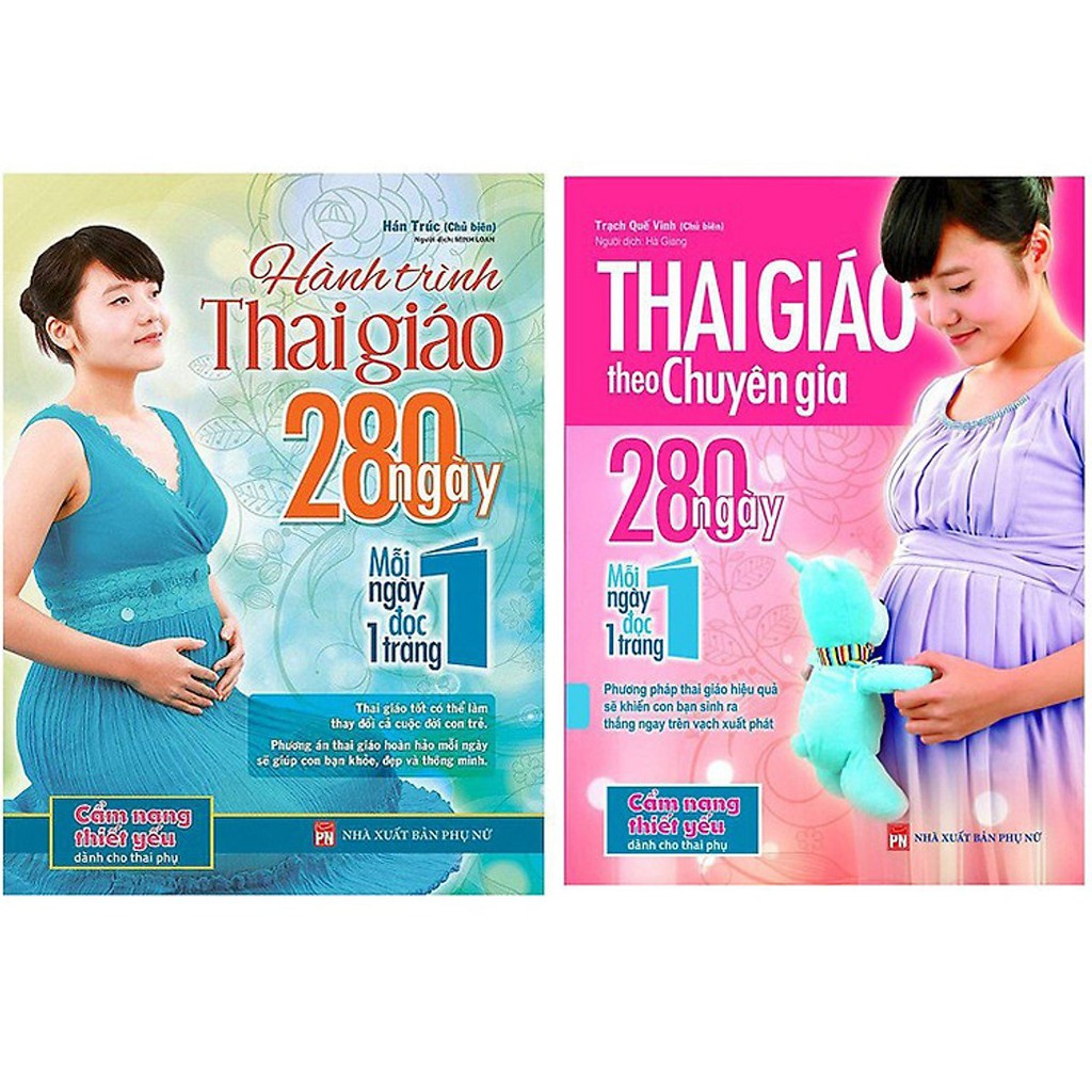 Sách - Combo 2 Cuốn: thai giáo theo chuyên gia và hành trình thai giáo 280 ngày mỗi ngày đọc 1 trang