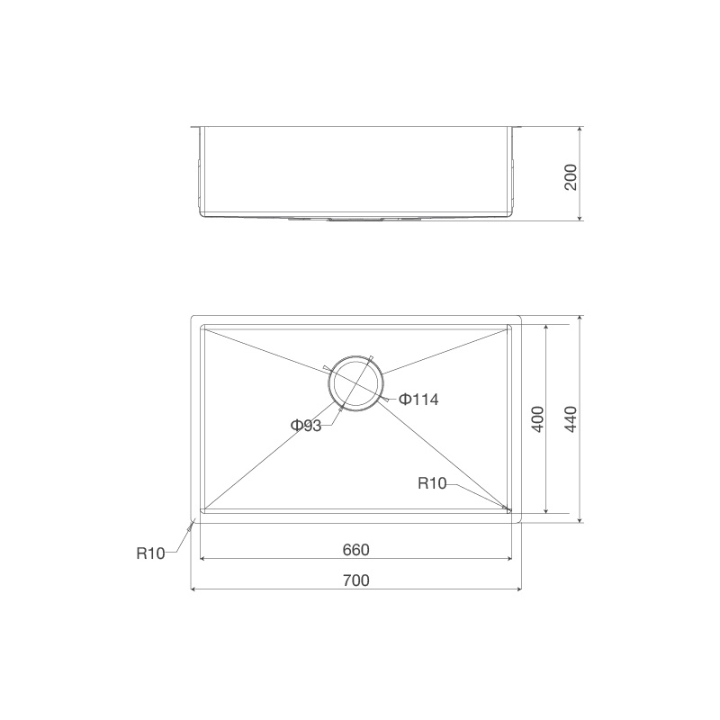 Chậu rửa chén Malloca MS 6070 - Thép không gỉ 304